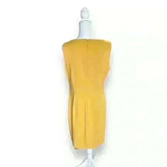 Ivanka Trump Mustard Yellow Sunburst Sheath Dress Size 14​ - Picture 4 of 6